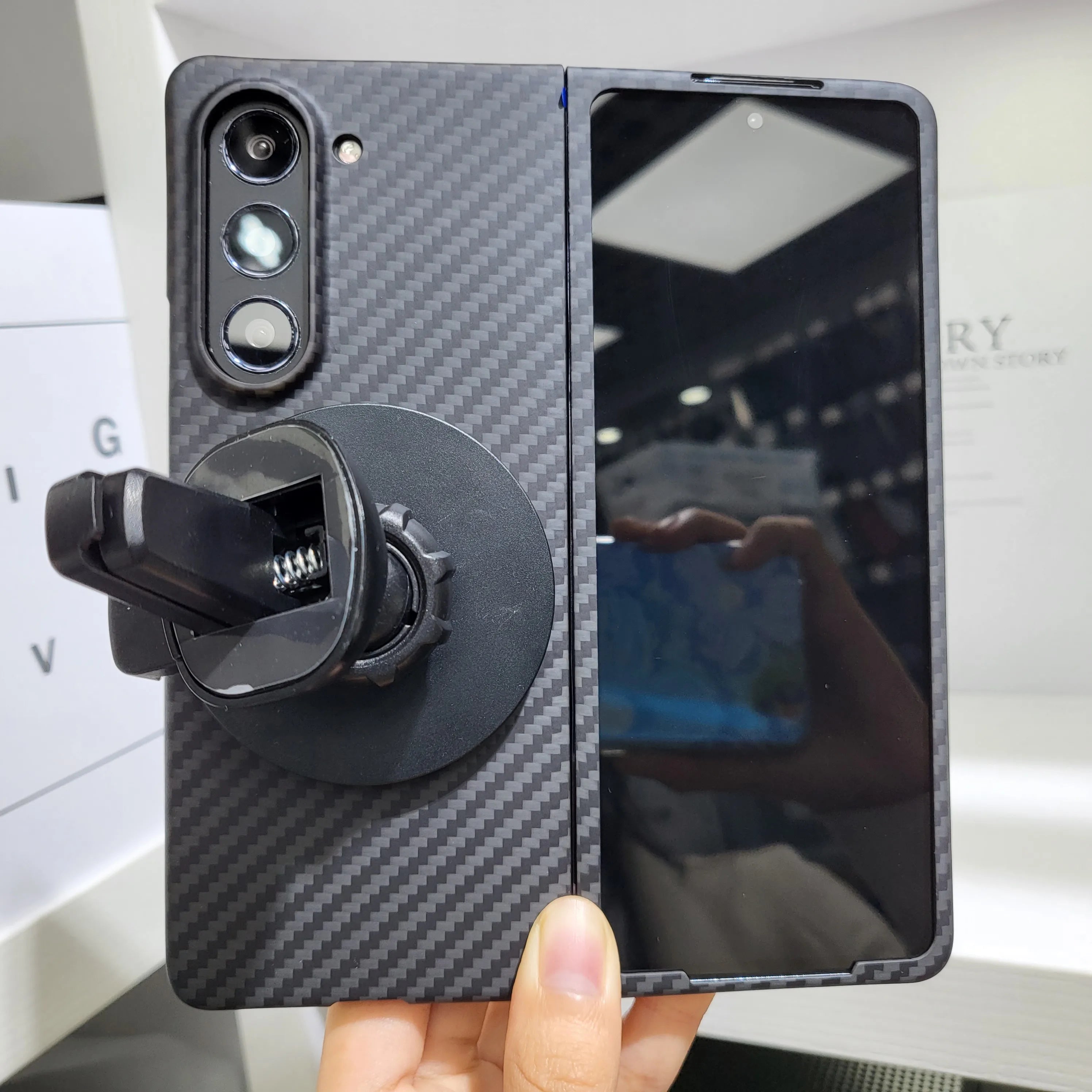 YTF Carbon Fiber Case For Samsung Galaxy Z Fold 5 - Premium Mobile Phone Cases from YTF-Carbon - Just $50! Shop now at Dressmycell.com YTF Carbon Fiber Case For Samsung Galaxy Z Fold 5 - Premium Mobile Phone Cases from YTF-Carbon - Just $50! Shop now at Dressmycell.com